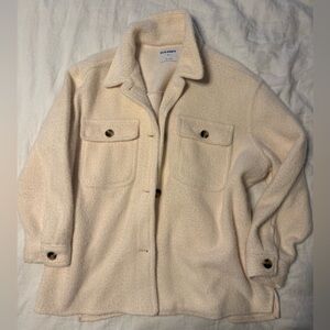 Old Navy Women's Cream Teddy Jacket